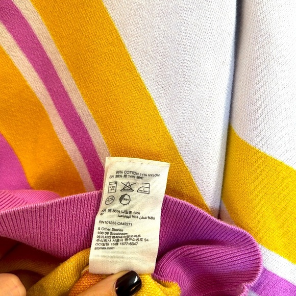 Paris Atelier & Other Stories Orange, Pink, and Yellow Crew Neck Sweater - Picture 2 of 11